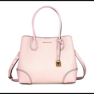 Michael Kors Mercer Med. Leather Satchel Soft Pink
